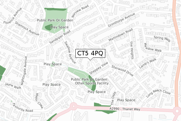 CT5 4PQ map - large scale - OS Open Zoomstack (Ordnance Survey)