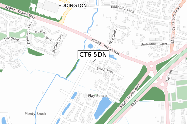 CT6 5DN map - large scale - OS Open Zoomstack (Ordnance Survey)