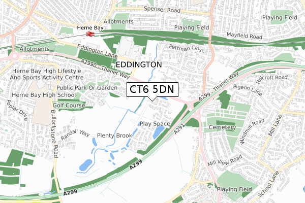 CT6 5DN map - small scale - OS Open Zoomstack (Ordnance Survey)