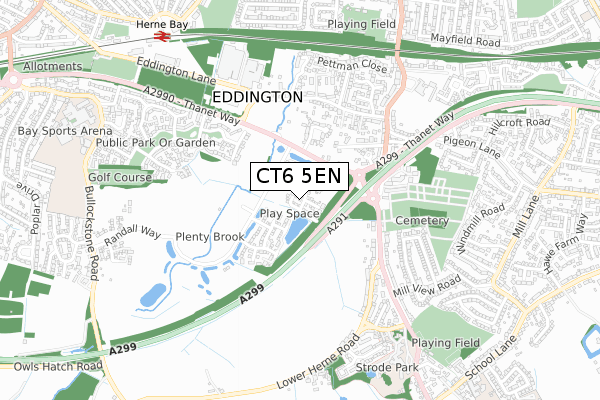 CT6 5EN map - small scale - OS Open Zoomstack (Ordnance Survey)