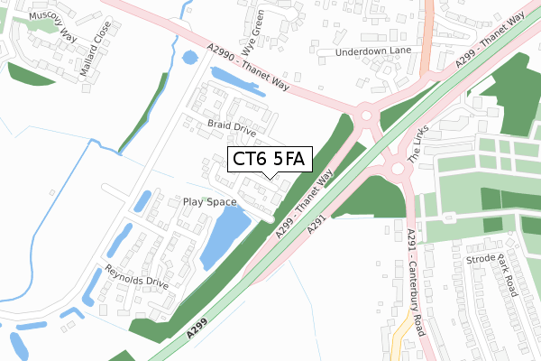 CT6 5FA map - large scale - OS Open Zoomstack (Ordnance Survey)
