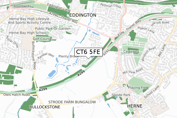 CT6 5FE map - small scale - OS Open Zoomstack (Ordnance Survey)