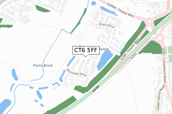 CT6 5FF map - large scale - OS Open Zoomstack (Ordnance Survey)