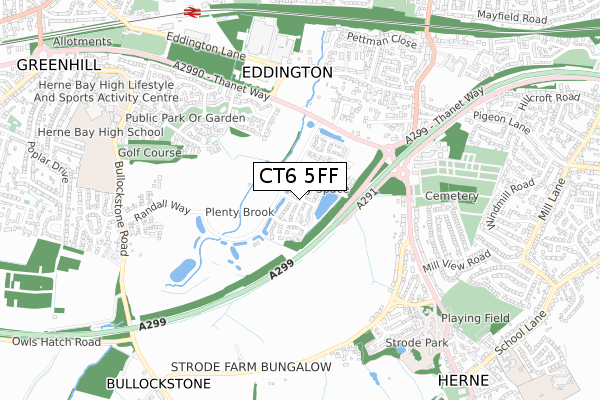 CT6 5FF map - small scale - OS Open Zoomstack (Ordnance Survey)