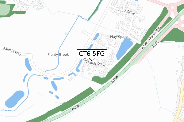 CT6 5FG map - large scale - OS Open Zoomstack (Ordnance Survey)