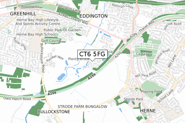 CT6 5FG map - small scale - OS Open Zoomstack (Ordnance Survey)