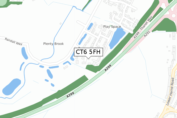 CT6 5FH map - large scale - OS Open Zoomstack (Ordnance Survey)