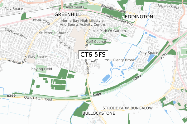 CT6 5FS map - small scale - OS Open Zoomstack (Ordnance Survey)