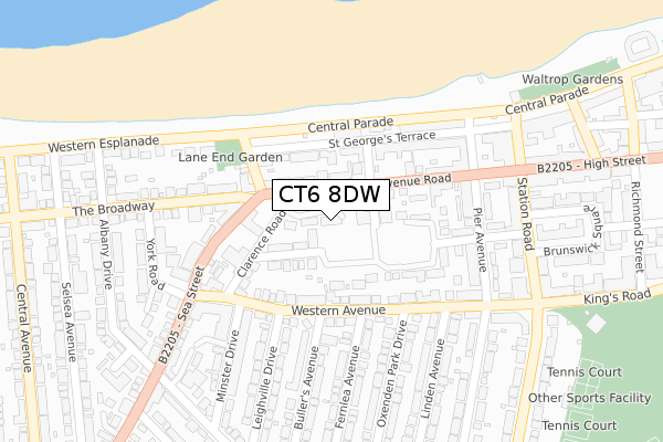 CT6 8DW map - large scale - OS Open Zoomstack (Ordnance Survey) CT6 8DW map - large scale - OS Open Zoomstack (Ordnance Survey)