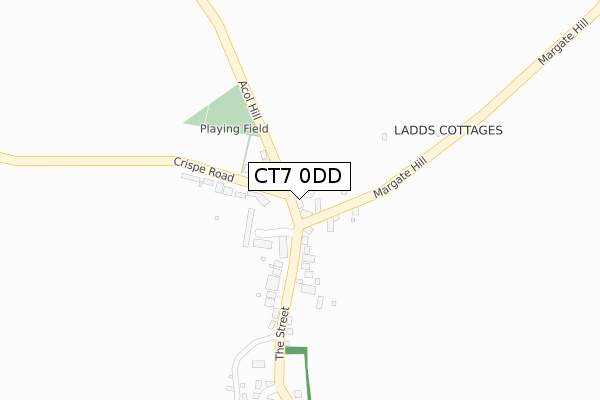 CT7 0DD map - large scale - OS Open Zoomstack (Ordnance Survey)