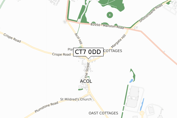 CT7 0DD map - small scale - OS Open Zoomstack (Ordnance Survey)