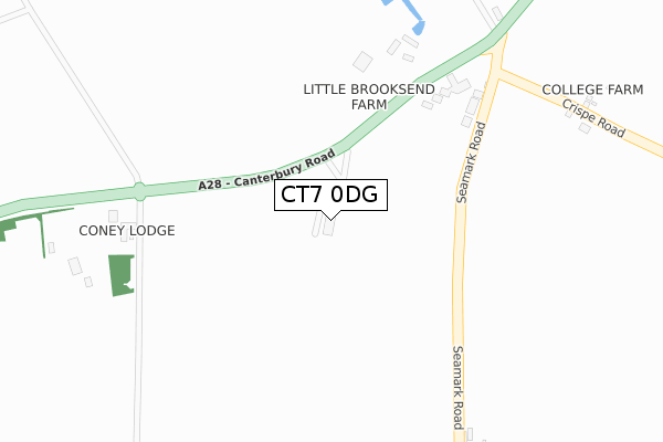 CT7 0DG map - large scale - OS Open Zoomstack (Ordnance Survey)