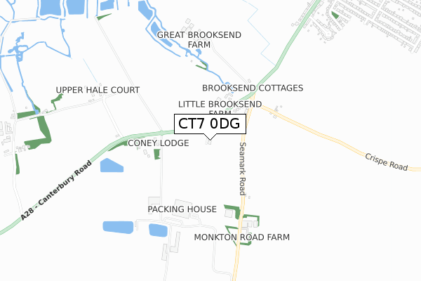 CT7 0DG map - small scale - OS Open Zoomstack (Ordnance Survey)