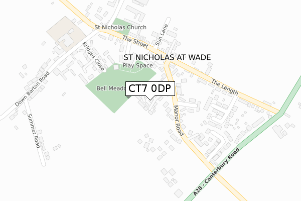 CT7 0DP map - large scale - OS Open Zoomstack (Ordnance Survey)