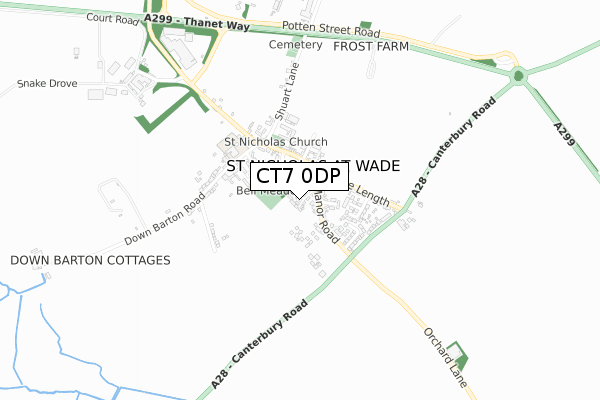 CT7 0DP map - small scale - OS Open Zoomstack (Ordnance Survey)