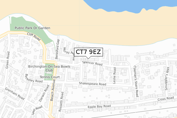 CT7 9EZ map - large scale - OS Open Zoomstack (Ordnance Survey)
