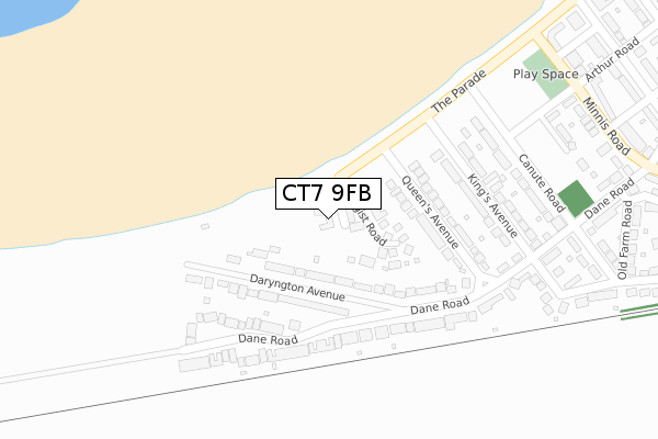 CT7 9FB map - large scale - OS Open Zoomstack (Ordnance Survey)