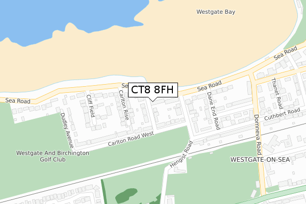 CT8 8FH map - large scale - OS Open Zoomstack (Ordnance Survey)