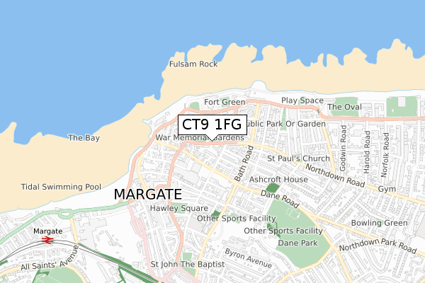 CT9 1FG map - small scale - OS Open Zoomstack (Ordnance Survey) CT9 1FG map - small scale - OS Open Zoomstack (Ordnance Survey)