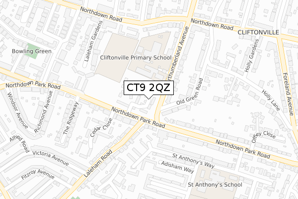 CT9 2QZ map - large scale - OS Open Zoomstack (Ordnance Survey)