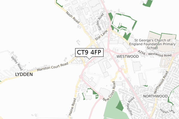 CT9 4FP map - small scale - OS Open Zoomstack (Ordnance Survey)