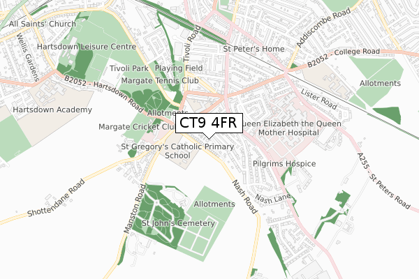 CT9 4FR map - small scale - OS Open Zoomstack (Ordnance Survey)