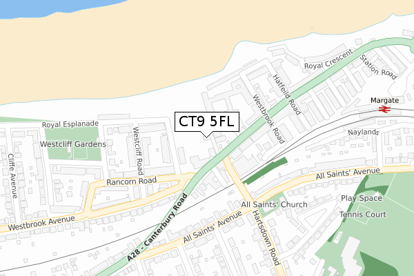 CT9 5FL map - large scale - OS Open Zoomstack (Ordnance Survey) CT9 5FL map - large scale - OS Open Zoomstack (Ordnance Survey)