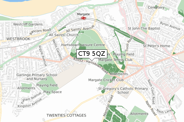 CT9 5QZ map - small scale - OS Open Zoomstack (Ordnance Survey) CT9 5QZ map - small scale - OS Open Zoomstack (Ordnance Survey)