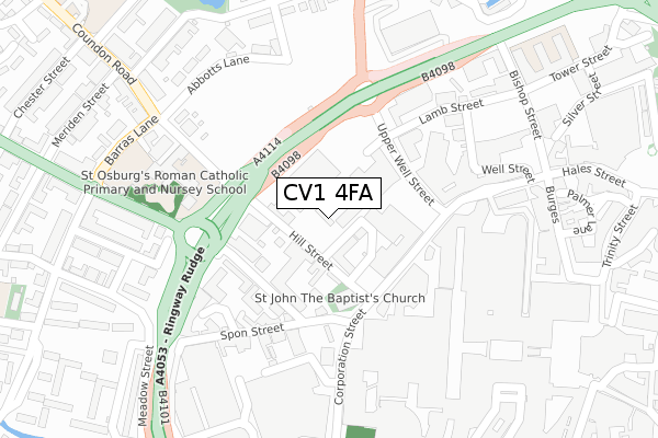 CV1 4FA map - large scale - OS Open Zoomstack (Ordnance Survey) CV1 4FA map - large scale - OS Open Zoomstack (Ordnance Survey)