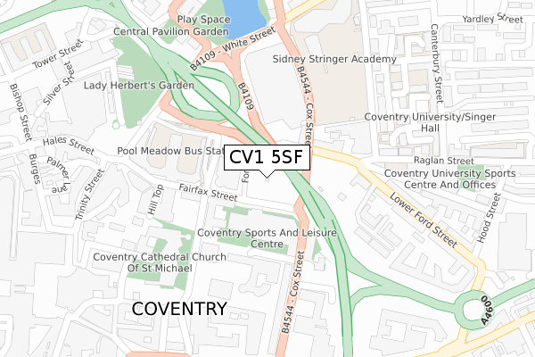 CV1 5SF map - large scale - OS Open Zoomstack (Ordnance Survey)