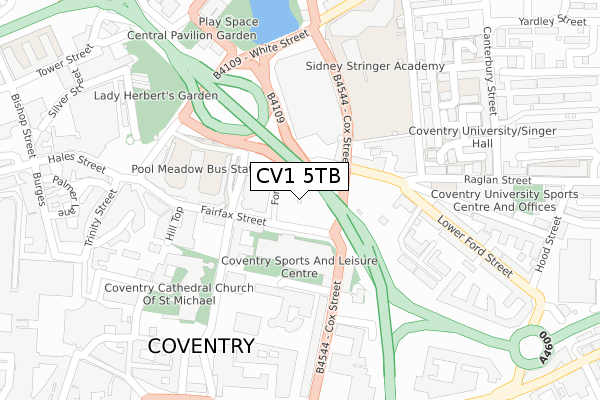 CV1 5TB map - large scale - OS Open Zoomstack (Ordnance Survey)