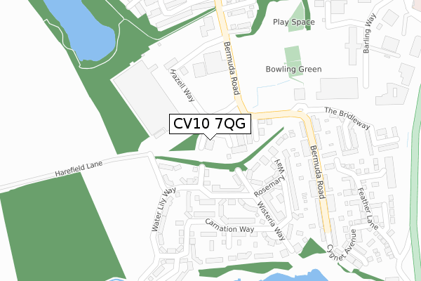 CV10 7QG map - large scale - OS Open Zoomstack (Ordnance Survey)