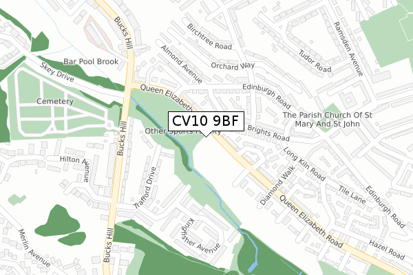 CV10 9BF map - large scale - OS Open Zoomstack (Ordnance Survey)