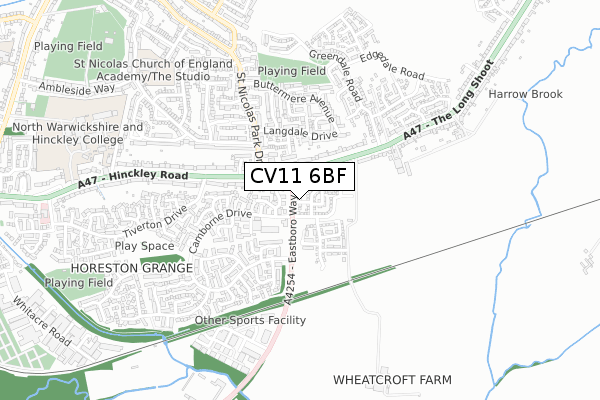 CV11 6BF map - small scale - OS Open Zoomstack (Ordnance Survey) CV11 6BF map - small scale - OS Open Zoomstack (Ordnance Survey)