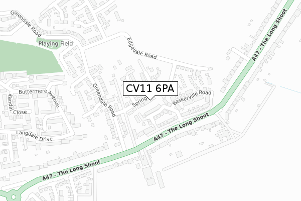 CV11 6PA map - large scale - OS Open Zoomstack (Ordnance Survey)
