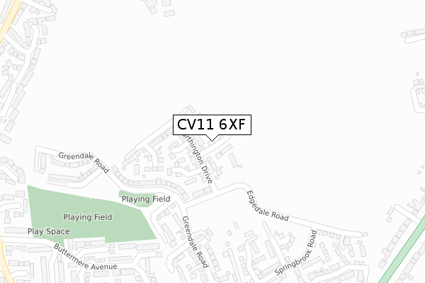 CV11 6XF map - large scale - OS Open Zoomstack (Ordnance Survey)
