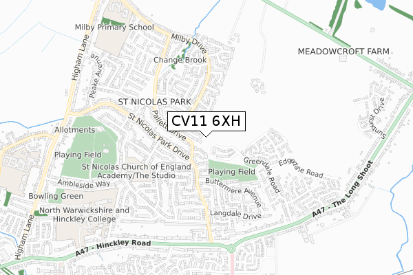 CV11 6XH map - small scale - OS Open Zoomstack (Ordnance Survey) CV11 6XH map - small scale - OS Open Zoomstack (Ordnance Survey)