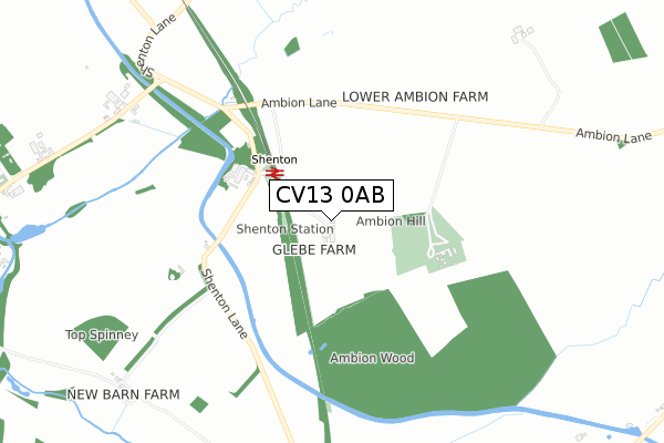CV13 0AB map - small scale - OS Open Zoomstack (Ordnance Survey) CV13 0AB map - small scale - OS Open Zoomstack (Ordnance Survey)