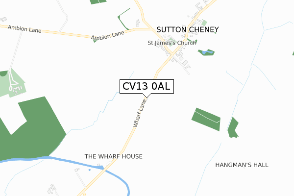 CV13 0AL map - small scale - OS Open Zoomstack (Ordnance Survey)