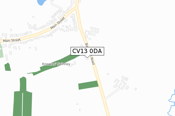 CV13 0DA map - large scale - OS Open Zoomstack (Ordnance Survey)