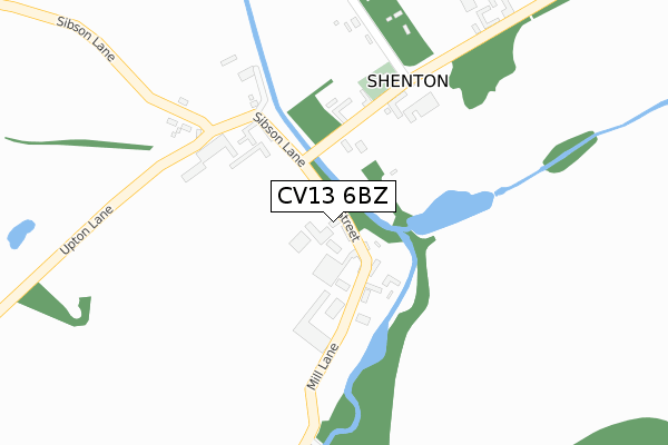 CV13 6BZ map - large scale - OS Open Zoomstack (Ordnance Survey)