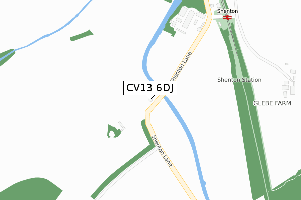 CV13 6DJ map - large scale - OS Open Zoomstack (Ordnance Survey)