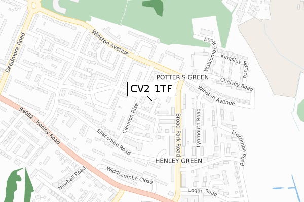 CV2 1TF map - large scale - OS Open Zoomstack (Ordnance Survey)