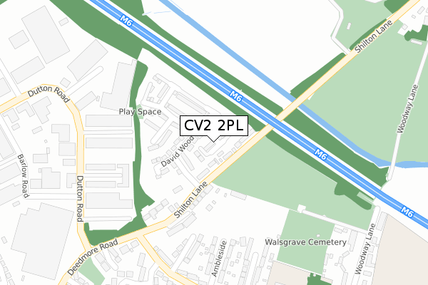 CV2 2PL map - large scale - OS Open Zoomstack (Ordnance Survey)
