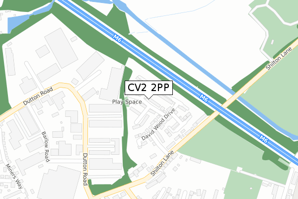 CV2 2PP map - large scale - OS Open Zoomstack (Ordnance Survey)