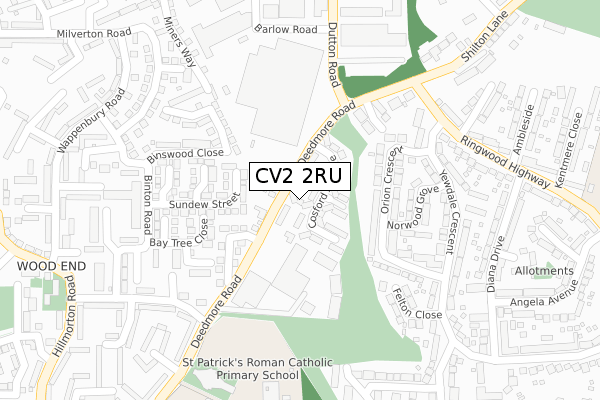 CV2 2RU map - large scale - OS Open Zoomstack (Ordnance Survey)