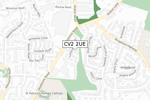 CV2 2UE map - large scale - OS Open Zoomstack (Ordnance Survey)