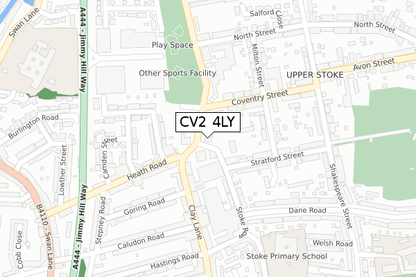 CV2 4LY map - large scale - OS Open Zoomstack (Ordnance Survey)