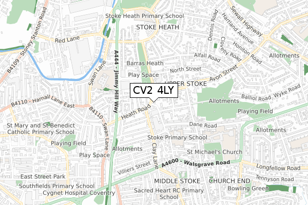 CV2 4LY map - small scale - OS Open Zoomstack (Ordnance Survey) CV2 4LY map - small scale - OS Open Zoomstack (Ordnance Survey)