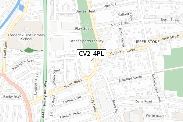 CV2 4PL map - large scale - OS Open Zoomstack (Ordnance Survey)